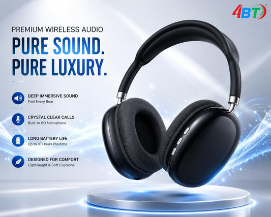 P9 Wireless Bluetooth Headphones – Over-Ear Design with HiFi 50mm Dynamic Coil Speakers & AAC/SBC Audio Decoding