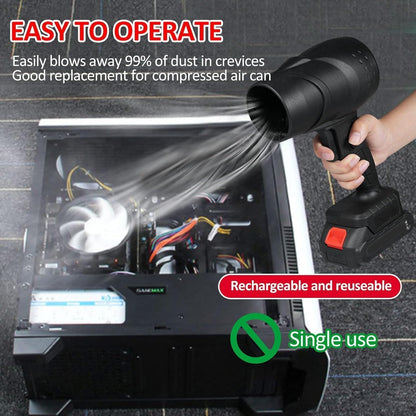 Professional 48V Cordless Electric Air Duster, Powerful Rechargeable Handheld Turbo Blower with Variable Speed Trigger, Battery Indicator, Fast Charging, Portable Cleaner for PC, Car, Office & Home