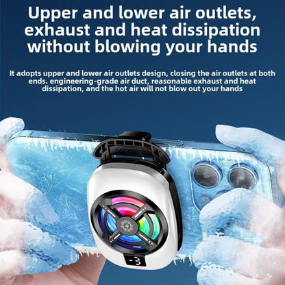 TL-16 Instant Mobile Cooler – Semiconductor Gaming Cooling Fan with LCD Display,RGB Lights & 3 Cooling Modes for iOS & Android