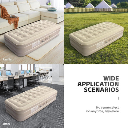 Portable Inflatable Air Mattress with Built-in Electric Pump & USB-C Charging – Waterproof Single Blow-Up Bed, Fast Inflation, Comfortable & Compact Airbed for Home, Travel & Camping