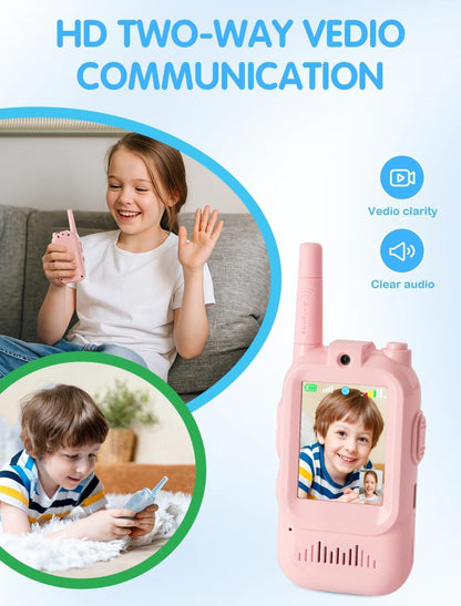 PROXN Video Walkie Talkies for Kids – Fun Two-Way Communication Toy with Video Calling Feature for Boys & Girls Ages 3–7 Years, Pink & Blue Color